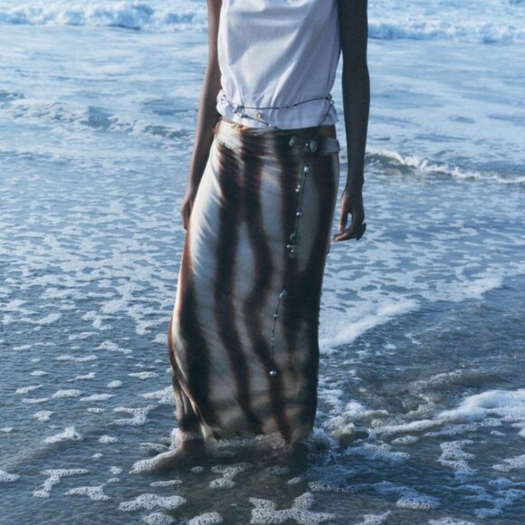 Zara Accessories - ZARA Women's Silk Blend of The Dye Printed Scarf(Muticolor, Size:M)